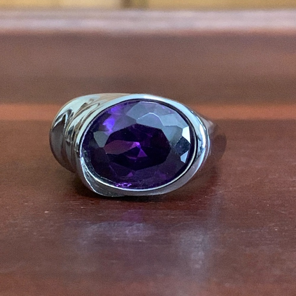 NWT Chisel stainless steel purple stone ring sizes 8 & 9